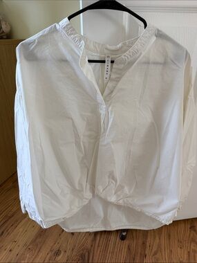 White V-Neck Womens Blouse